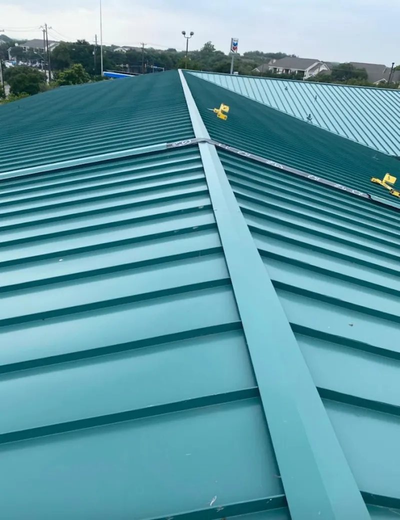Green commercial metal roof ridge and valley for Metal Roof Repair in Clementon